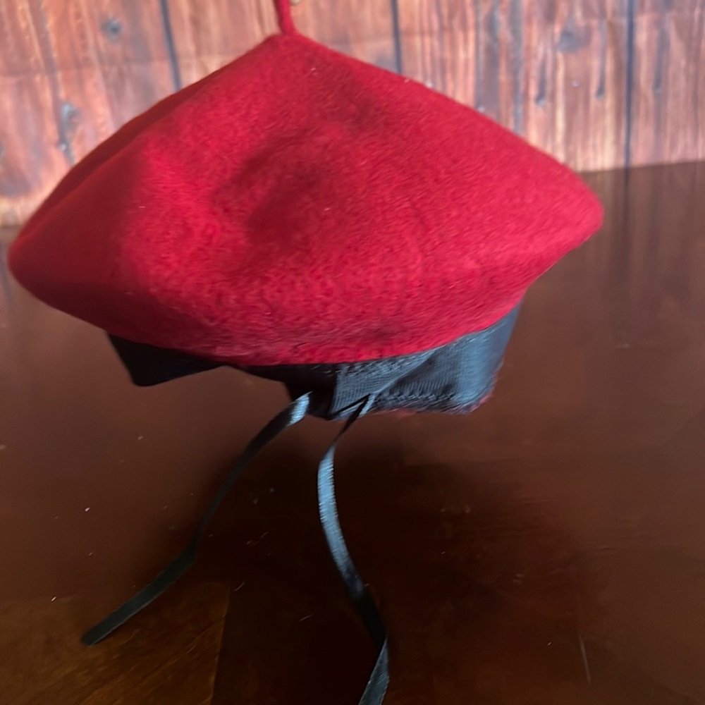 Winter Women red French‎ Beret Hat Adjustable Wool Casual Classic Hats